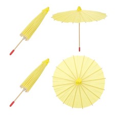 2 Pcs Paper Umbrellas ,8" Paper Parasol Umbrella for Craft,Yellow
