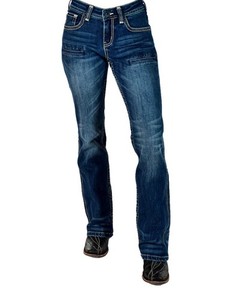 Cowgirl Tuff Western Jeans Womens Never Give 28 X-Long Med Wash JNGUBT CLEARANCE