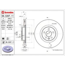BREMBO Brake Disc Front Internally Vented Fits Land Rover Discovery Sport