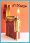 S.T. DUPONT Lighter - Ligne 2 Gold & Chinese Lacquer: NARVAL Pattern - SERVICED