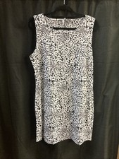 Lulu B XL Boat Neck Dress Cheetah Print White Black Upf50