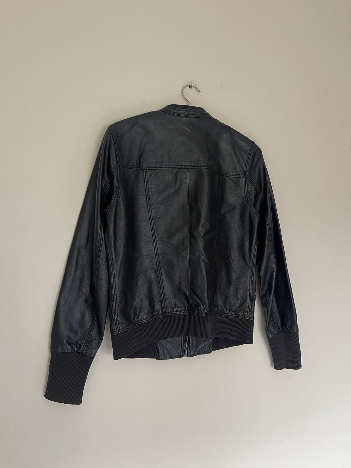 Puma 2000’s Leather y2k Biker Jacket Womens Size Small thumbnail 5