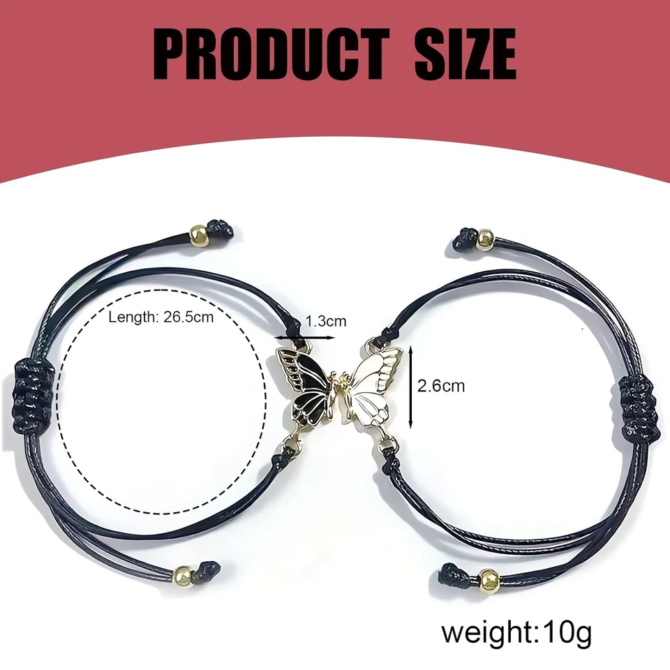 Verstellbare Schmetterling Freundschaftsarmband Mädchen Beste Freundin Armband - Bild 2 von 4
