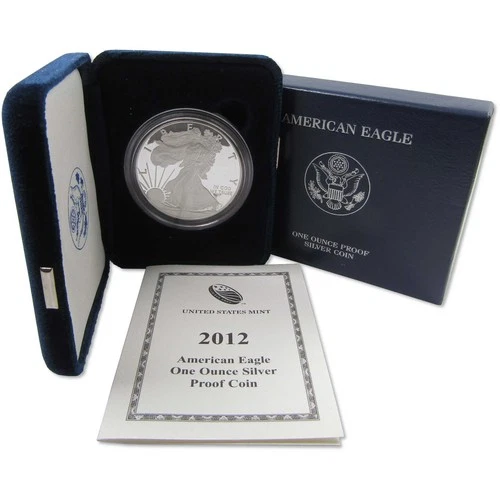 2012 W American Silver Eagle Choice Proof Bullion $1 Coin OGP COA