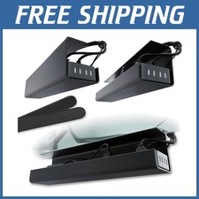 Under Desk Cable Management Solution - Black, 2pcs