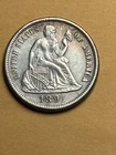 1891-s/s ? mintmark Liberty Seated  Dime AU Details