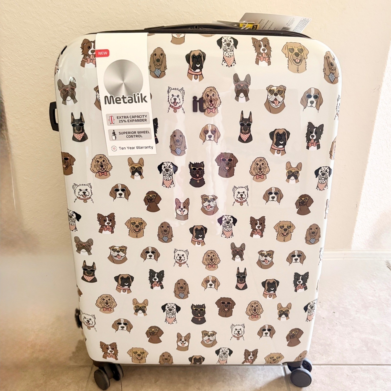 Metalik Dog Print 29.5" Hardside Expandable Spinner Suitcase