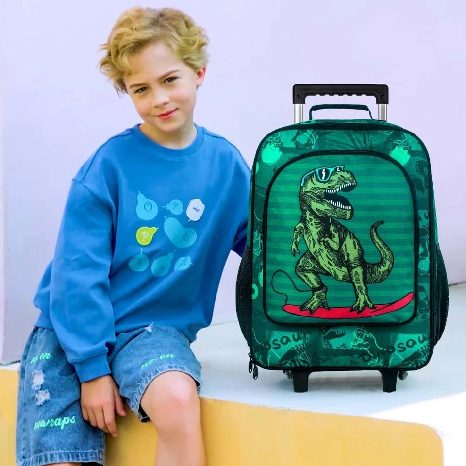 Kids Suitcase for Boys, Cute Dinosaur Rolling Luggage Wheels for Children Tod... - Image 2 of 4
