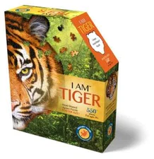 I Am Tiger 550 Piece Head Shaped Jigsaw Puzzle Madd Capp New