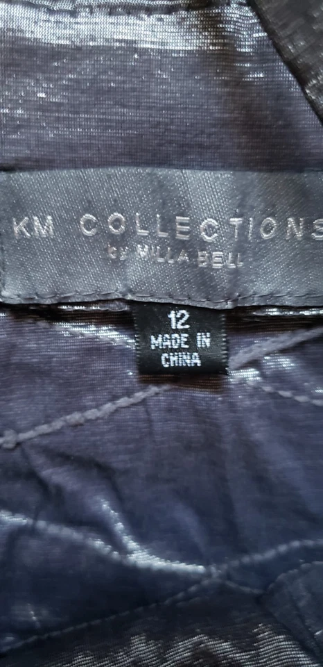 KM Colecciones Milla Bell Cesta Tejido Elástico Tafetán Cuentas Talla 12 con Chaqueta Foto 3 de 4