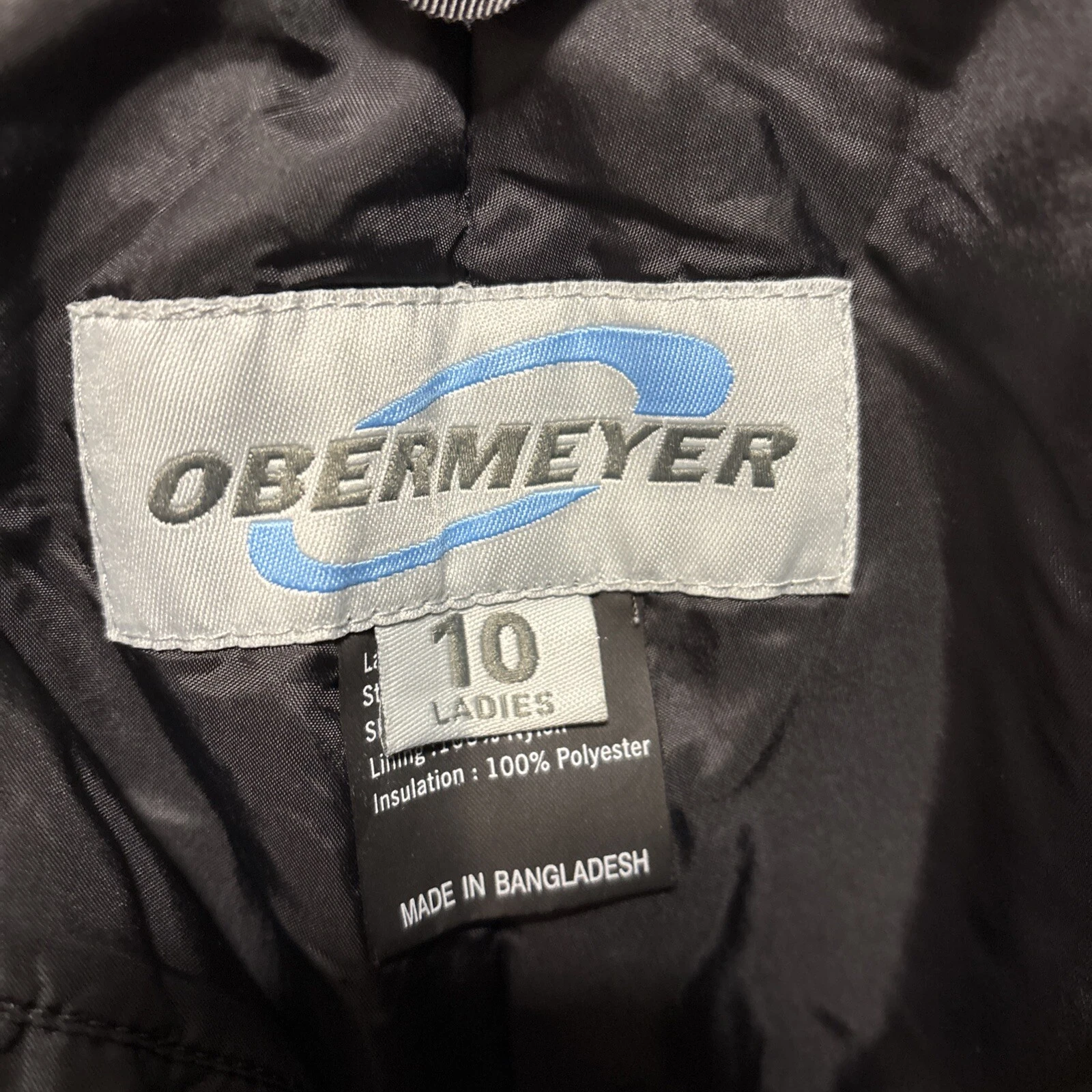 obermeyer ski snow nylon with zipper and hook pants