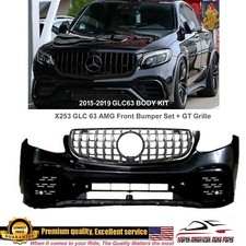 Glc 63 Front Bumper + Gt Grille Glc350 Glc300 2016-2019 Body Kit New Glc63