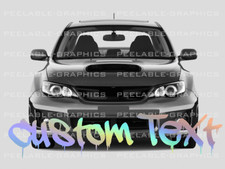 Custom Text Personalized Holographic Oil Slick Windshield Banner Sticker Style B