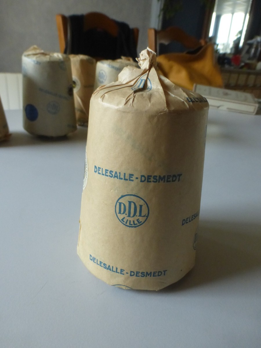 Bobine Ancienne De Fil Bleu Ciel Delesalle Desmedt Lille - 280 Grammes, Non Ouverte, Simili-coton