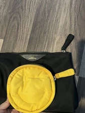 anya hindmarch Nylons Black Pouch Makeup Bag Yellow Emoji Smiley Face