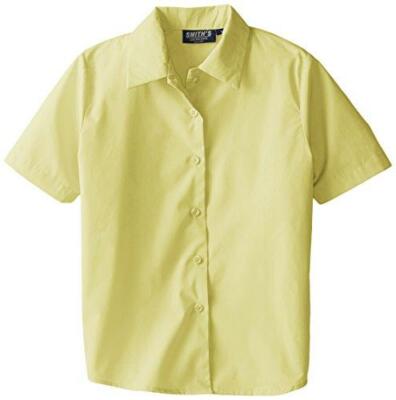 Smiths American Girls 14 S/S Pointed Collar Shirt Top Blouse Yellow FAST SHIP D5
