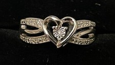 *BRAND NEW ITEM* Kay Jewelers Sterling Silver Diamond Heart Shaped Ring (Size 7)