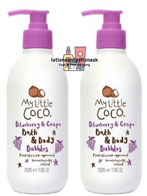 2 x My Little Coco BLUEBERRY & GRAPE Bath and Body Schaumbad 350ml