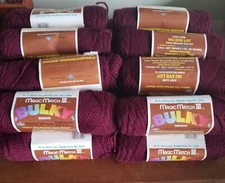 Vintage Magic Match III yarn lot (18 skeins) Burgundy #3314 3 oz. 85 grams each