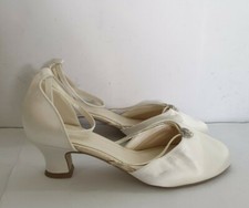Paradox Aliya Ivory Satin Two Part Vintage Low Heel Shoes EU 39 REF  Z 248
