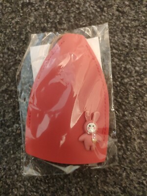 Bunny Auto Schlüsseletui Hülle Wallet Case Rot Leder Schlüsselring Kette Tasche Hüllen 