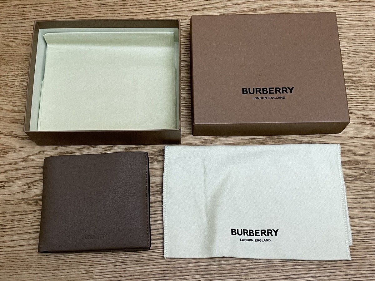 BURBERRY Brown Soft Leather Bifold Wallet BRAND NEW Dust Bag