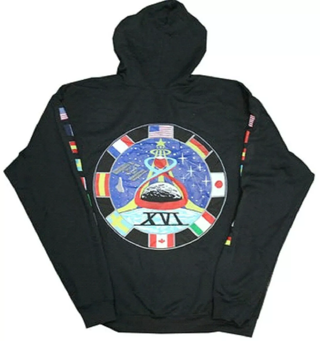 NASA Astronaut Group 16 Men's Black Hoodie Sweatshirt with