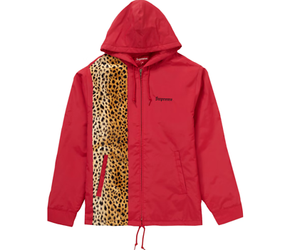 Supreme Cheetah Hooded Station Jacket (Size XL) Red SS19 Brand New