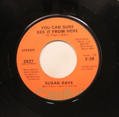 Country Nm! 45 Susan Raye - You Can Sure See It From Here / I Wish I Was A Butte