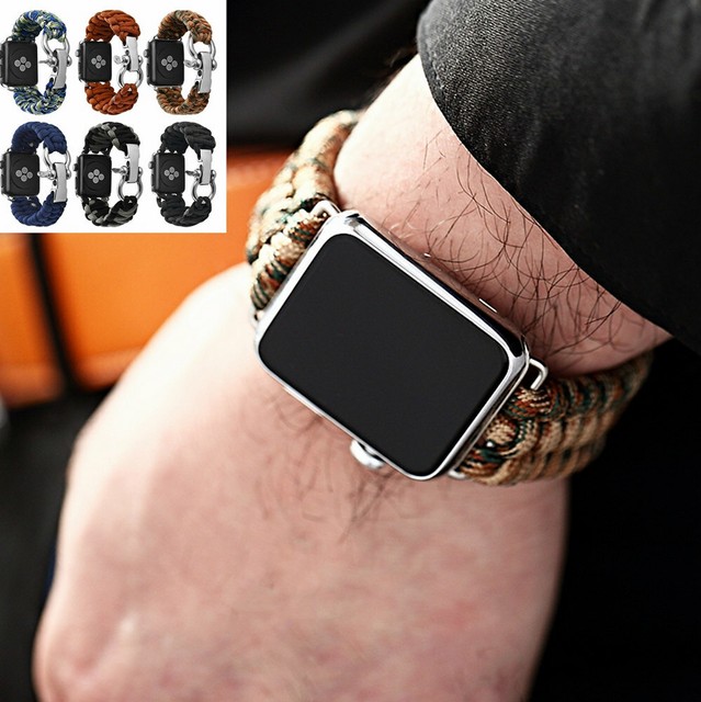 Mens Weave Rugged Durable Strap Watch Band For iWatch Apple Watch 44mm 40mm | eBay
