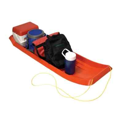Family Toboggan 66in Four Rider Snow Sled Orange Sledding Outdoor Fun Winter Toy