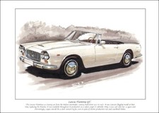 Lancia Flaminia Gt - Fine Art Print - A4 Size Italian Luxury Sports Car Picture