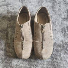 Naturalizer Womens Zip Top Leather Loafers, Light Brown Sz 9M