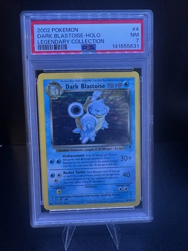 2002 POKEMON LEGENDARY COLLECTION DARK BLASTOISE HOLO RARE #4/110 PSA 7
