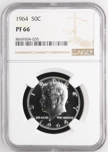 1964 Proof Kennedy Half Dollar - NGC PF66 - A351