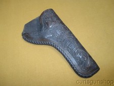 VINTAGE HAND TOOLED LEATHER TOP BREAK REVOLVER HOLSTER
