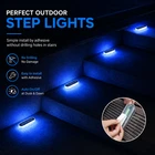 4 Pack Solar Blue LED Step Lights Waterproof Outdoor Stair Deck Path Lights New