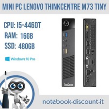 Mini Pc Lenovo Thinkcentre M73 tiny Cpu i5-4460T  16Gb Ram 480Gb SSD Win10 Pro
