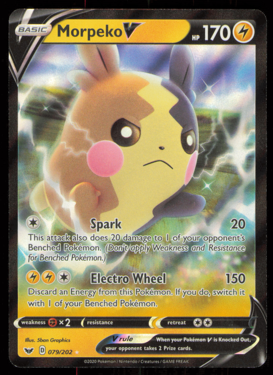 Morpeko V - 079/202 Sword & Shield Ultra Rare Pokemon - NM/MINT