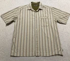 REI Mens Medium Shirt Multicolor Striped Short Sleeve Button-Front 100% Cotton