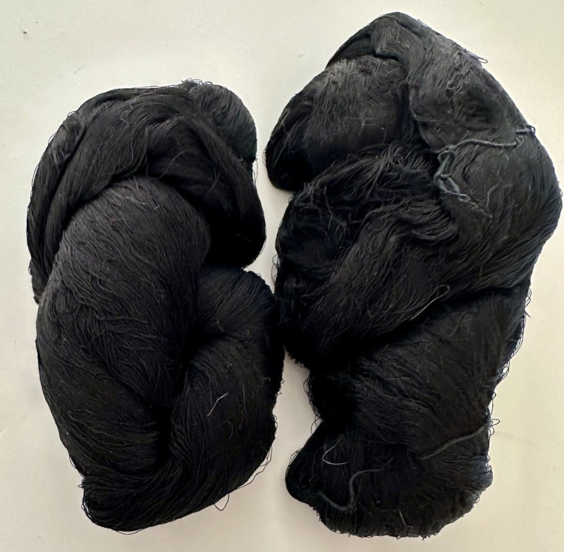 7.1oz Vintage Japanese Kimono Silk Thread  Hanks Rare Black Reeled Filament F15