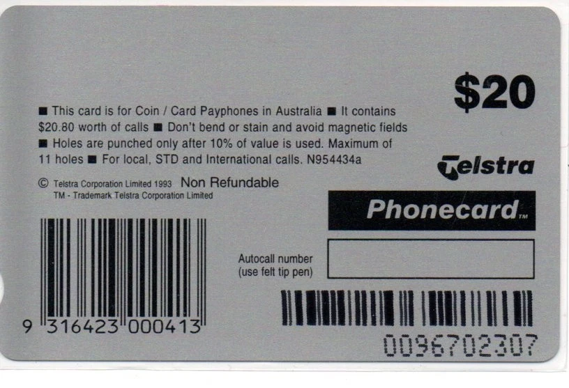 Telstra $20 Mint Phonecard-Hat Rack-Seasons Greetings