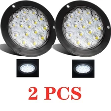 2pcs 16 LED White 4 Inch Round Backup Reverse Tail Lamp Lights For Truck Trailer