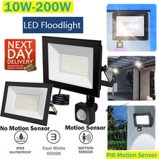 10W-200W Watt LED Floodlight Security Outdoor Garden Lights With PIR Sensor Lamp