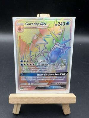 Pokémon Garados GX Rainbow Secret Rare Aufziehen der Sturmröte 112/111 DE
