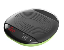 Mini Coffee Scale with Timer Digital Espresso 2kg/0.1g Rechargeable Green