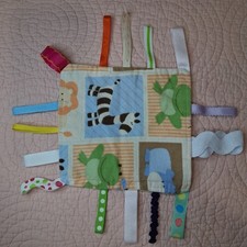 Baby Taggie Lovie Crinkle Toy Handmade Multicolor Animals Blankie