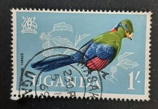 Uganda: 1965 - Birds - 1Sh Ruwenzori Turaco (Ruwenzorornis johnstoni) - Used