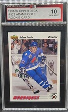 91-92 Upper Deck Adam Foote Rookie 🚨🚨🚨 KSA 10 Gem Mint 
