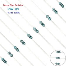 100PCS 1/6W Metal Film Resistor ToL &plusmn;1% Full Range of Values (0&Omega; to 10M&Omega;)